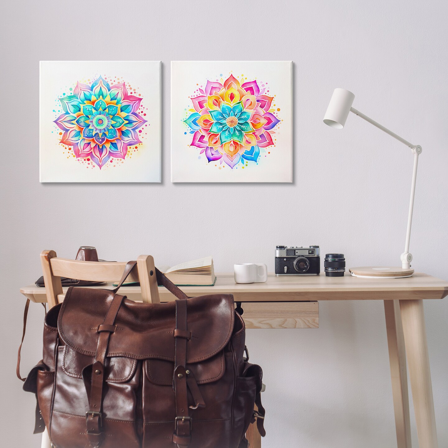 Stupell Industries Bright Boho Mandalas 2pc Canvas Wall Art Set Design by Andrea Haase