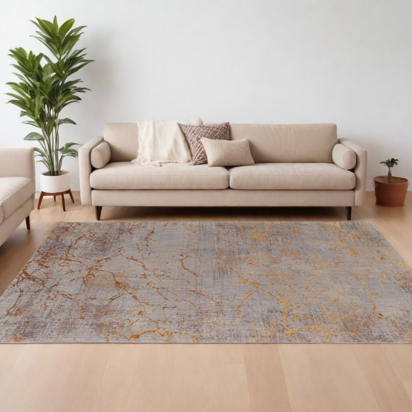 Edge Collections - 8&#x27; X 10&#x27; - Gray - Abstract Area Rug for Cozy Home Decor - 1 Piece