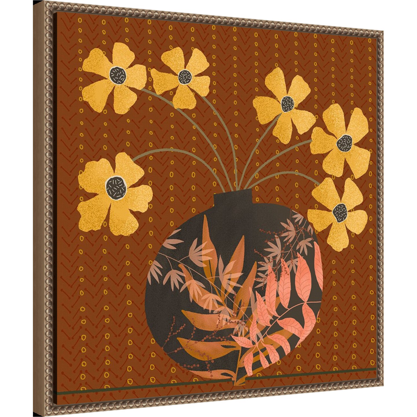 Autumn Flower Vase I by Regina Moore Framed Canvas Wall Art
