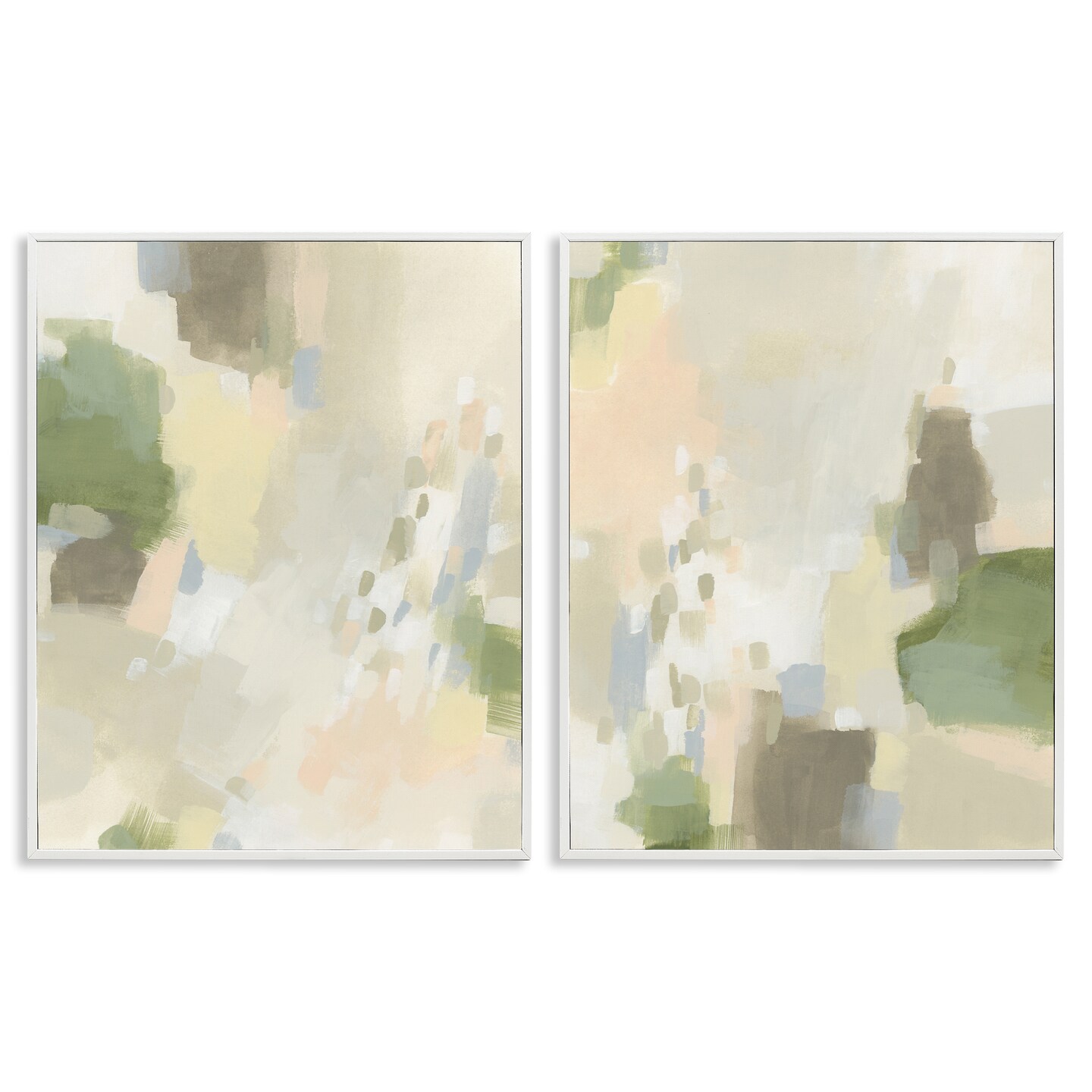 Stupell Industries Beige Abstract with Speckles 2pc Framed Giclee Wall Art Set Design by June Erica Vess
