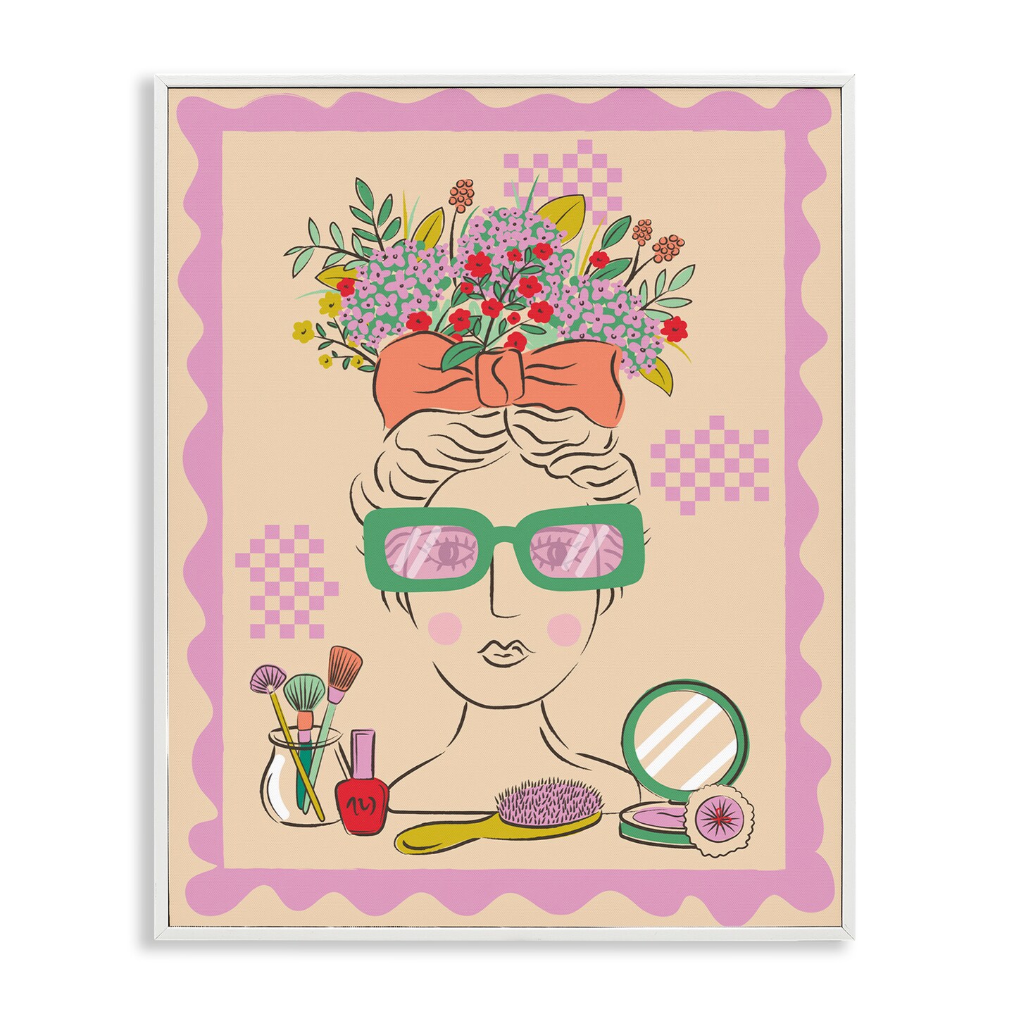 Stupell Industries Makeup & Fashion Boudoir Framed Giclee Wall Art Design by Lisa Perry Whitebutton