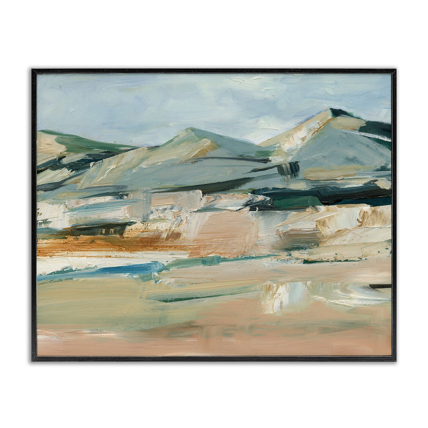 Stupell Industries Neutral Hued Mountains Framed Giclee Wall Art Design by Ethan Harper
