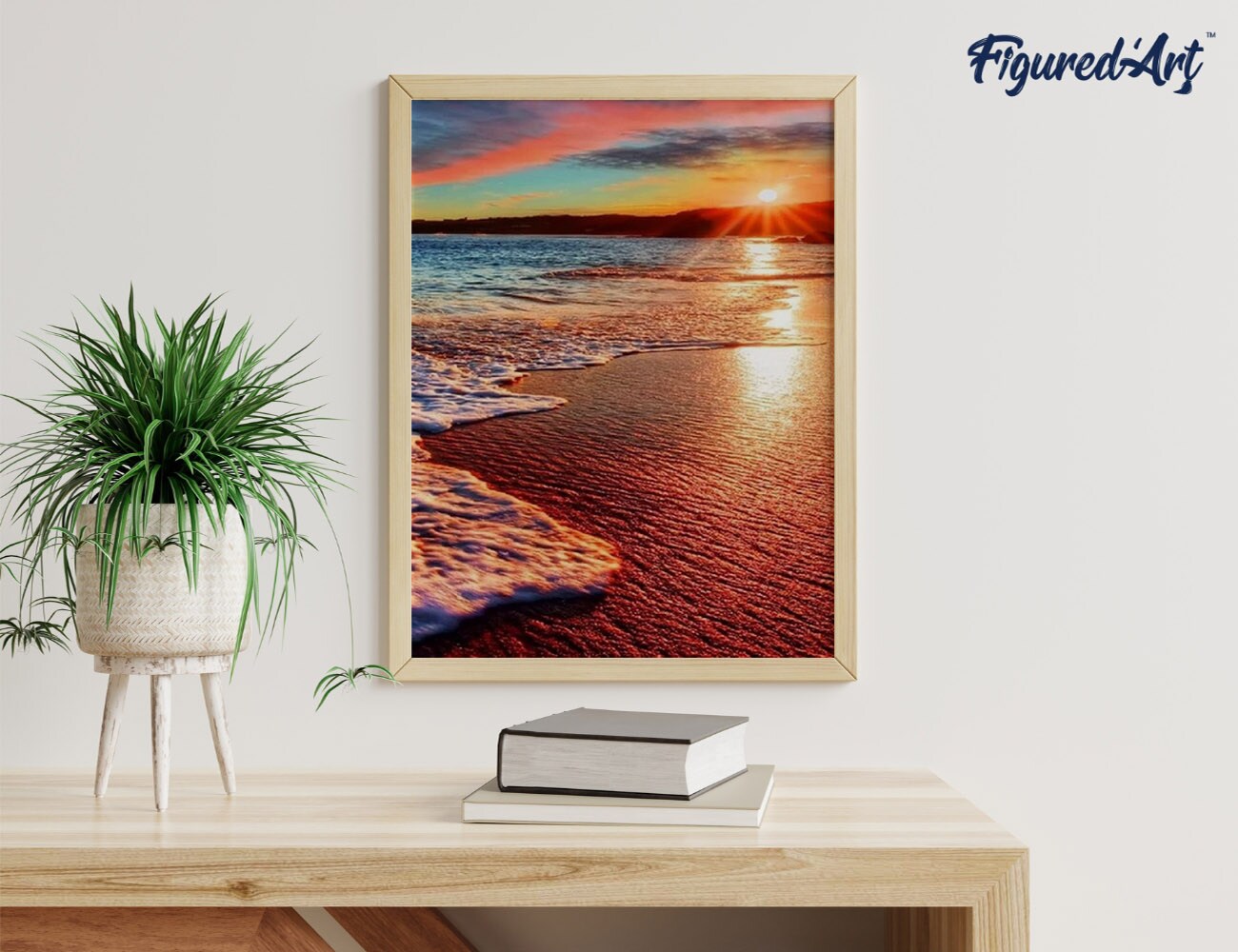 Figured&#x27;Art Paint by Numbers Kit for Adults Sea Foam 16&#x22;x20&#x22; - Craft Art Painting DIY Kit Rolled Canvas without frame