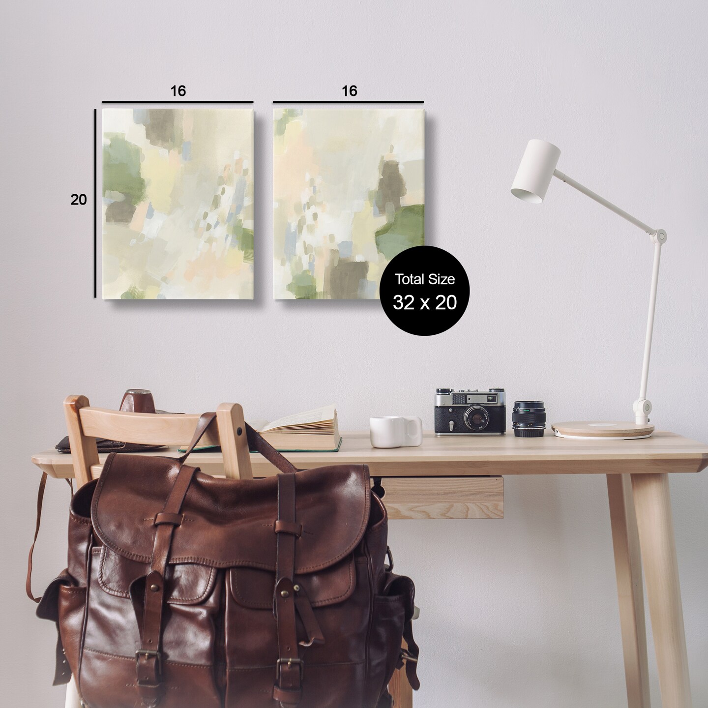 Stupell Industries Beige Abstract with Speckles 2pc Canvas Wall Art Set Design by June Erica Vess