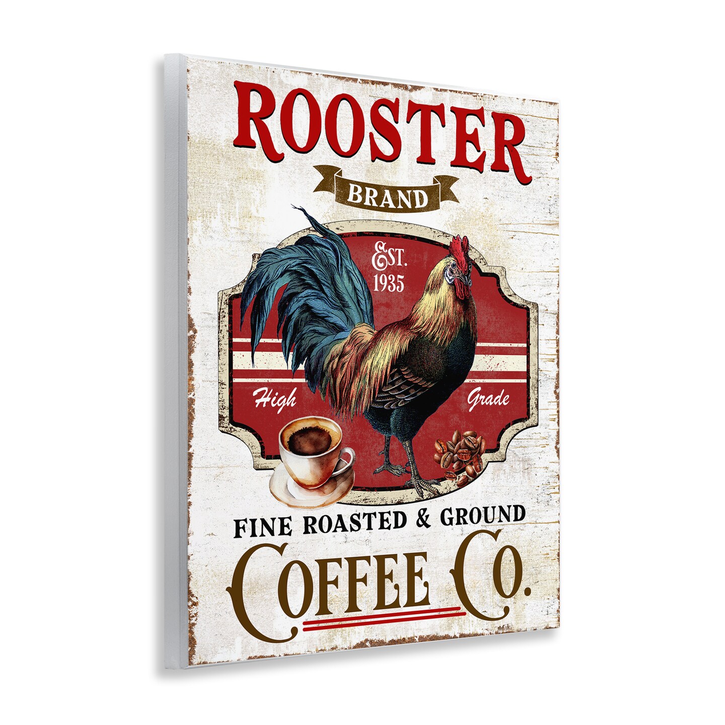 Stupell Industries Rooster Brand Coffee Co Wall Plaque Art Design by Creatif Belle