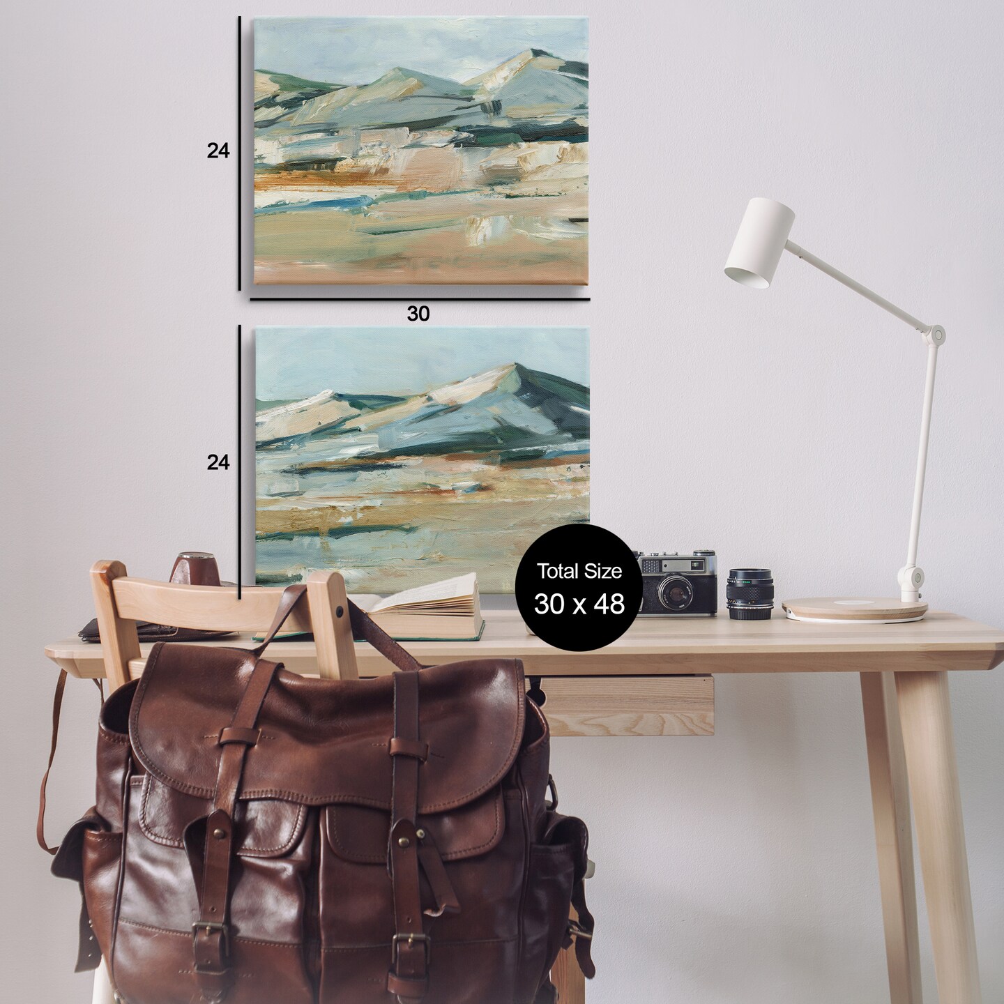 Stupell Industries Desert Mountain Impressions 2pc Canvas Wall Art Set Design by Ethan Harper
