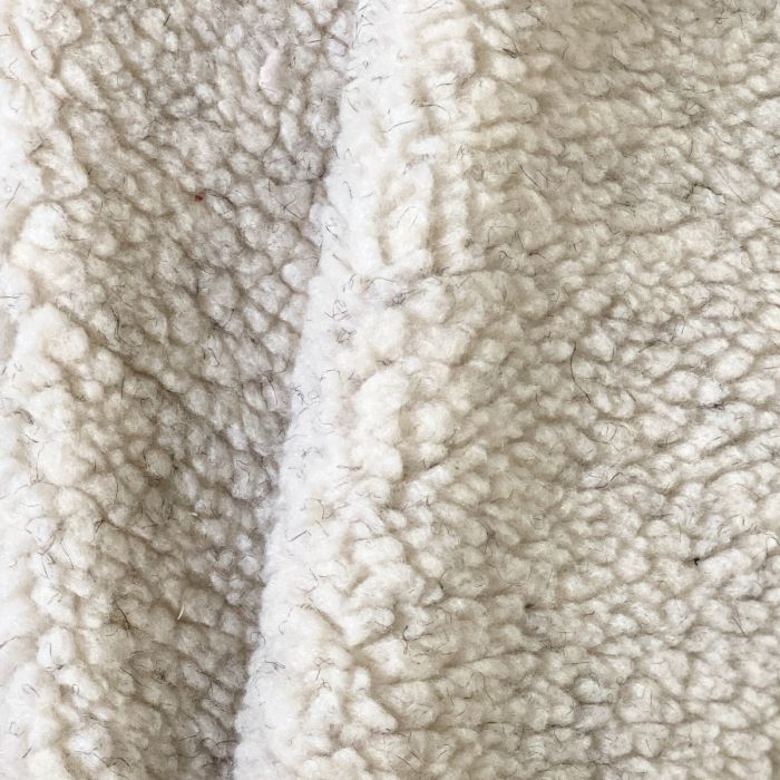 Solid Cream Berber Sherpa Fleece Fabric | By the Yard