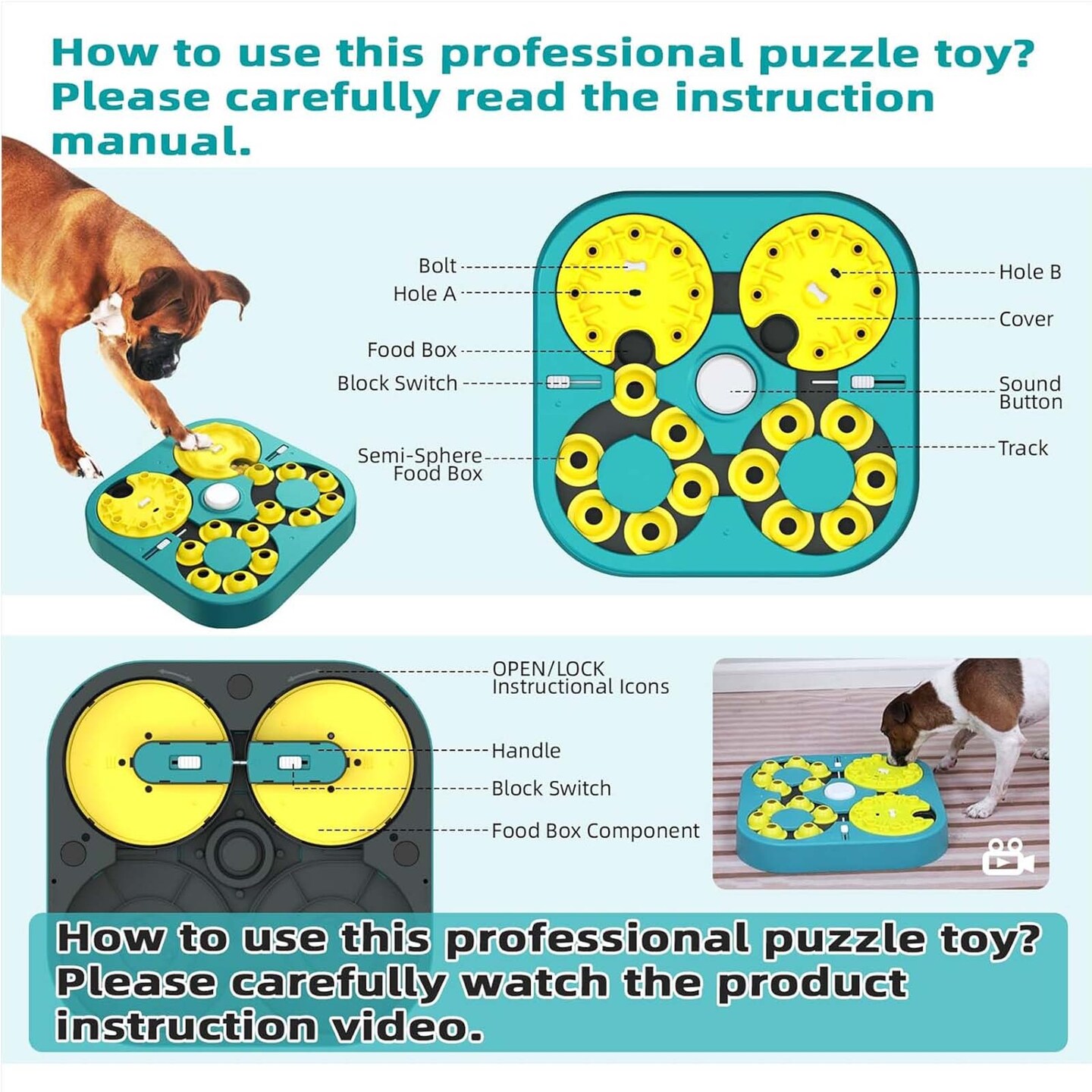 Advanced Puzzle Feeder Toy for Dogs Interactive Brain Stimulation Game