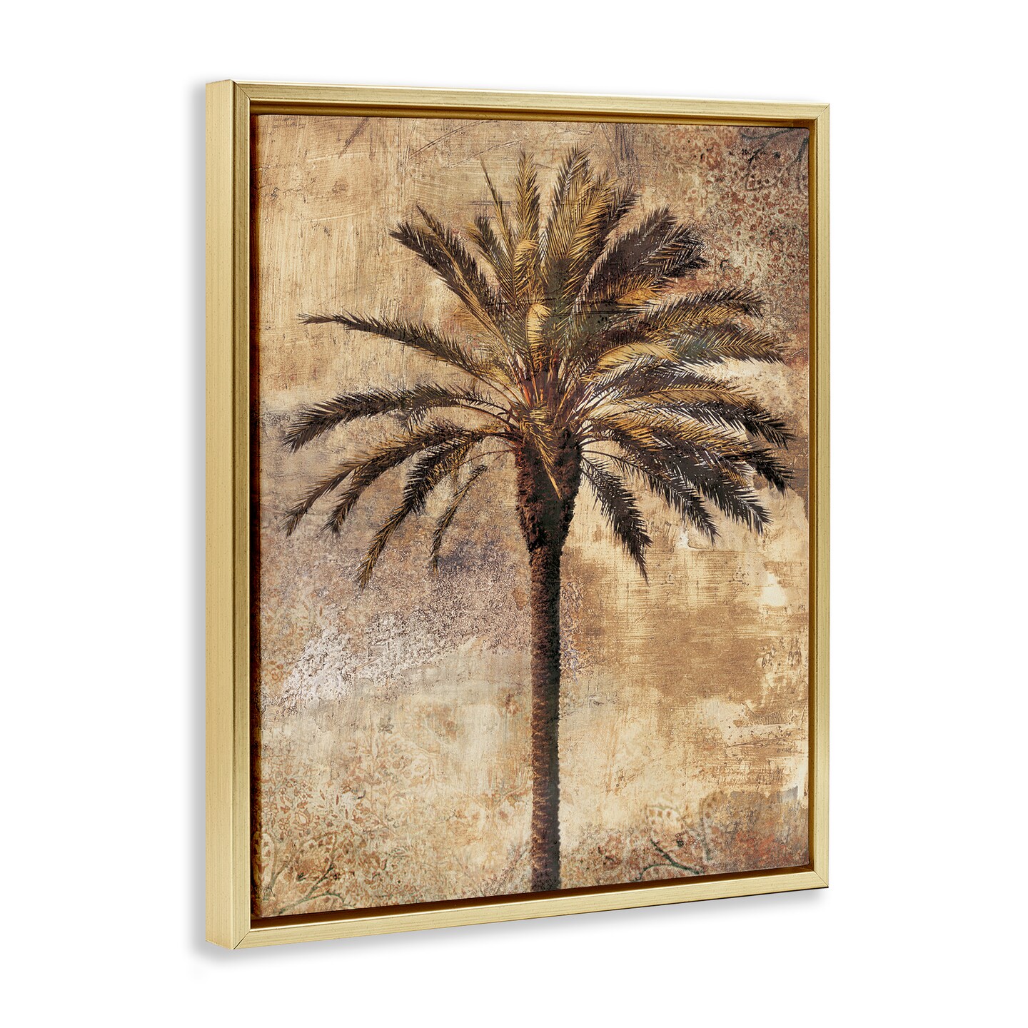 Stupell Industries Distressed Palm Tree Floater Framed Canvas Wall Art Design by Dan Sproul