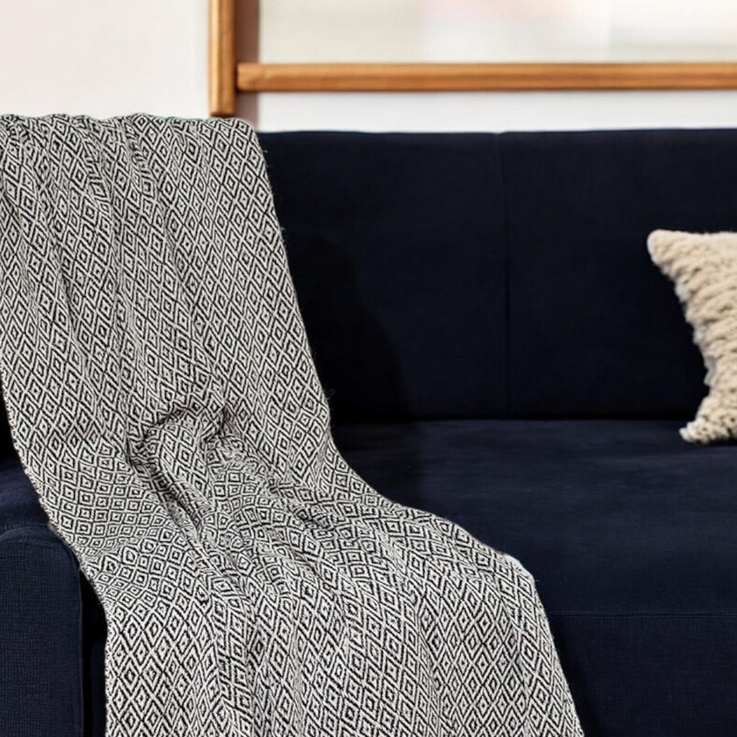 Edge Collections - Black - Chic Boho Woven Throw for Cozy Comfort - 1 Piece