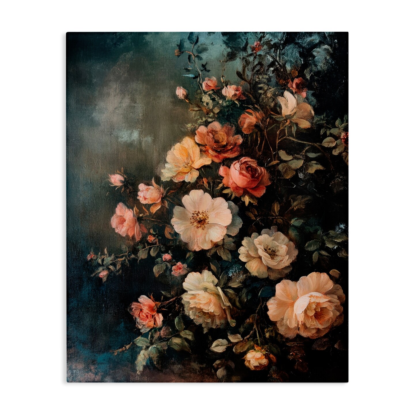 Stupell Industries Dark Rose Florals Canvas Wall Art Design by Petal Prints Design
