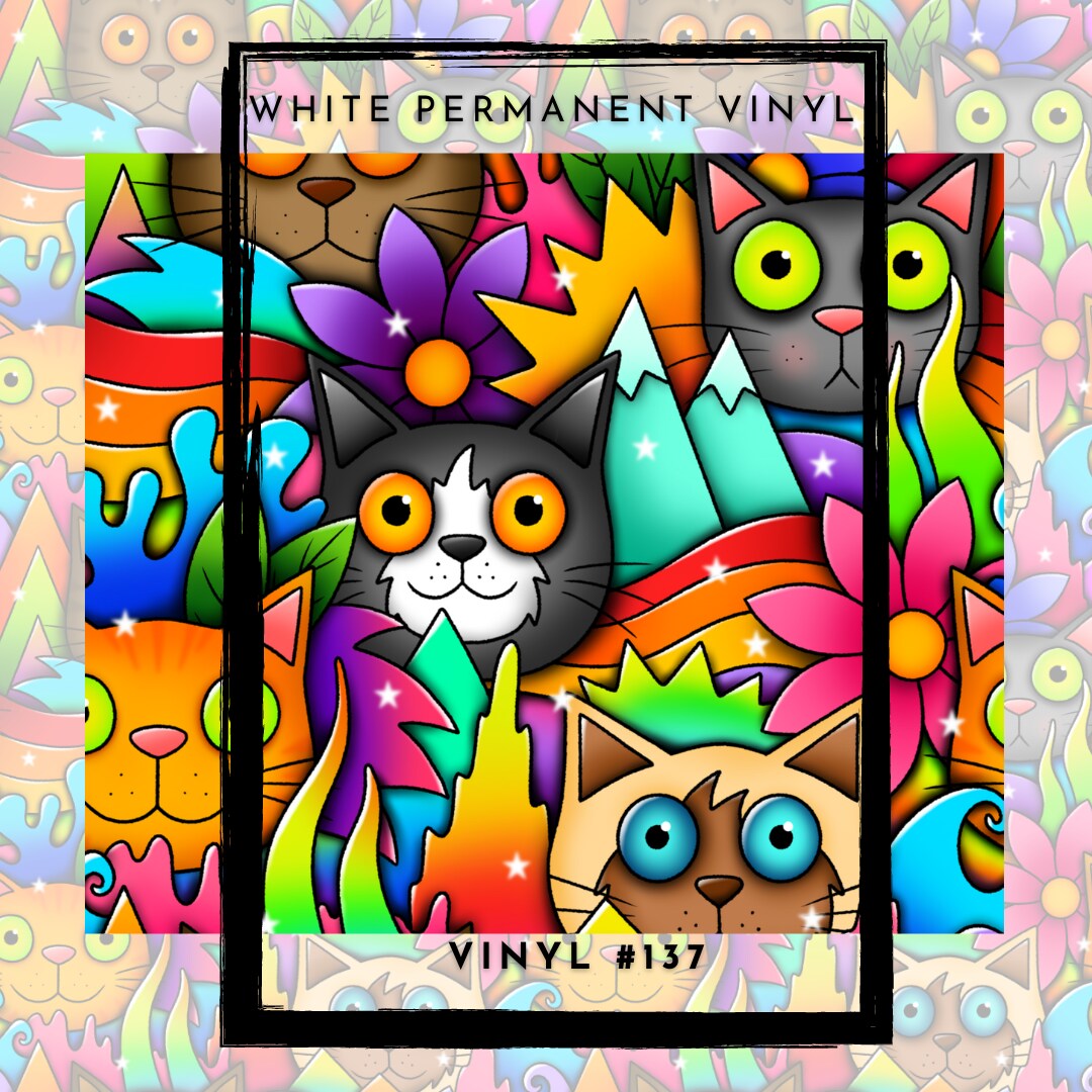 #137 Cats Collage 12x12 Pattern Vinyl