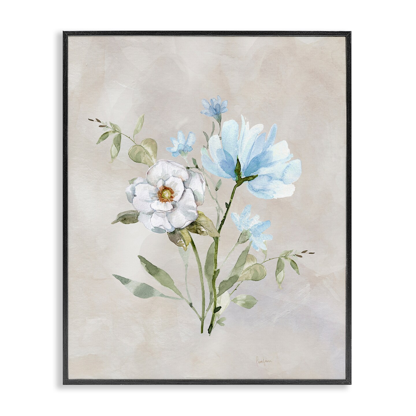 Stupell Industries Blue &#x26; White Herbs Framed Giclee Wall Art Design by Livi Finn
