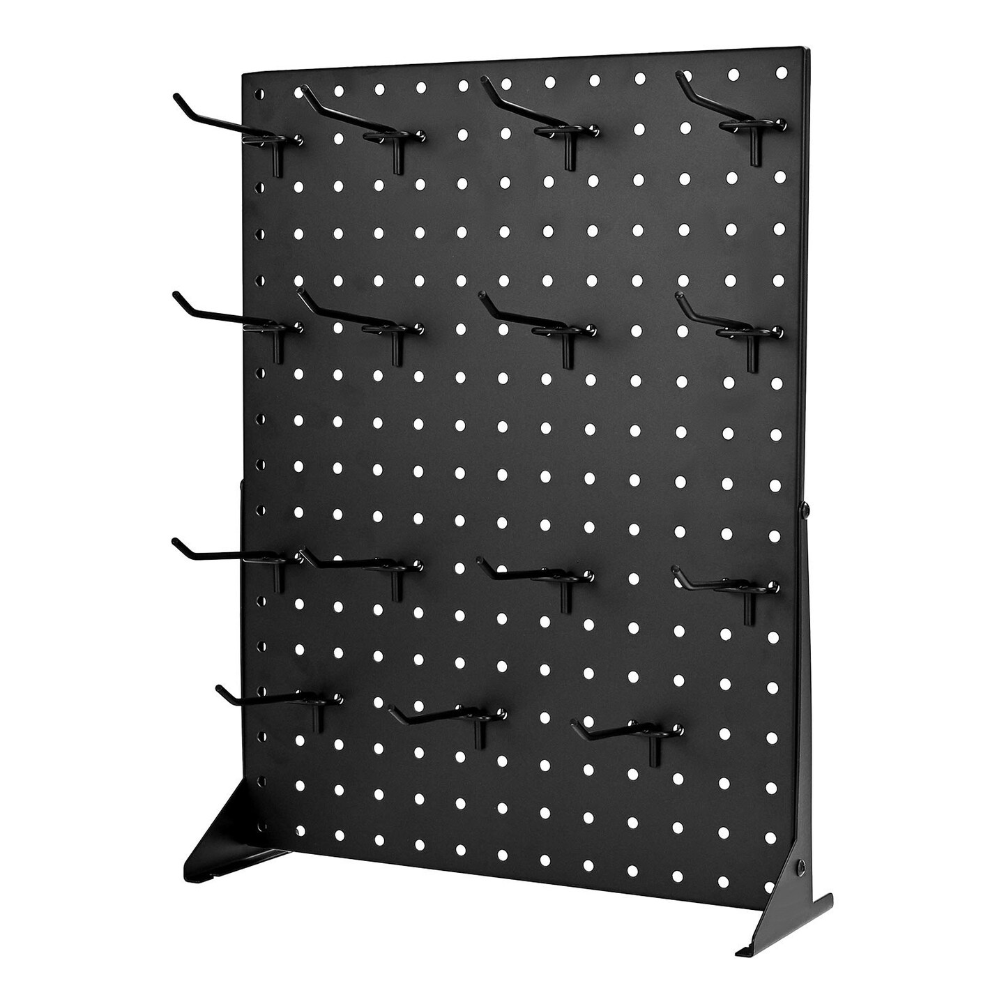 Black Tabletop Pegboard Display Stand 2 Set with 30 Hooks and 11 lbs Load