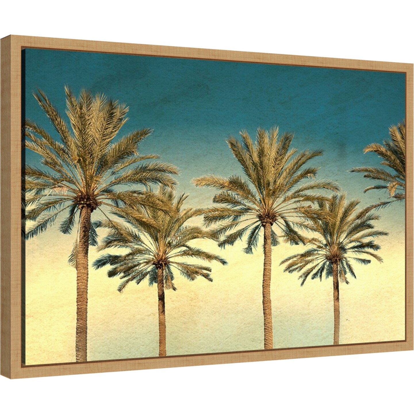 Distressed Palm Trees by Daniel Stein Framed Canvas Wall Art