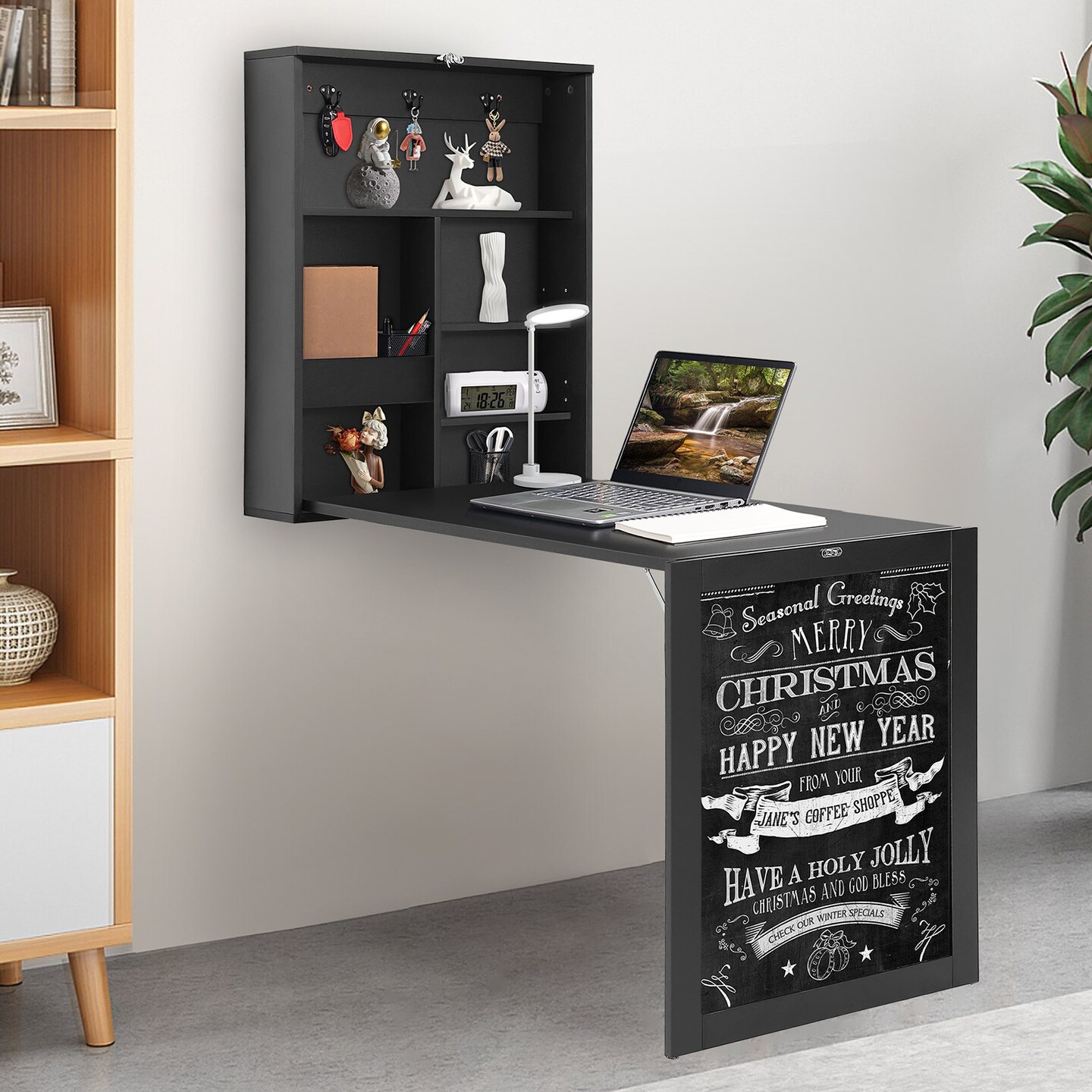 Space-Saving Convertible Wall Desk for Home Office Use