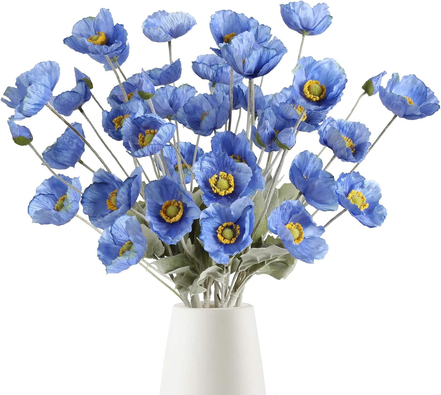 8PCS Artificial Champagne Poppy Flowers – Silk Fake Poppies for Wedding, Party, & Table Centerpiece Decor