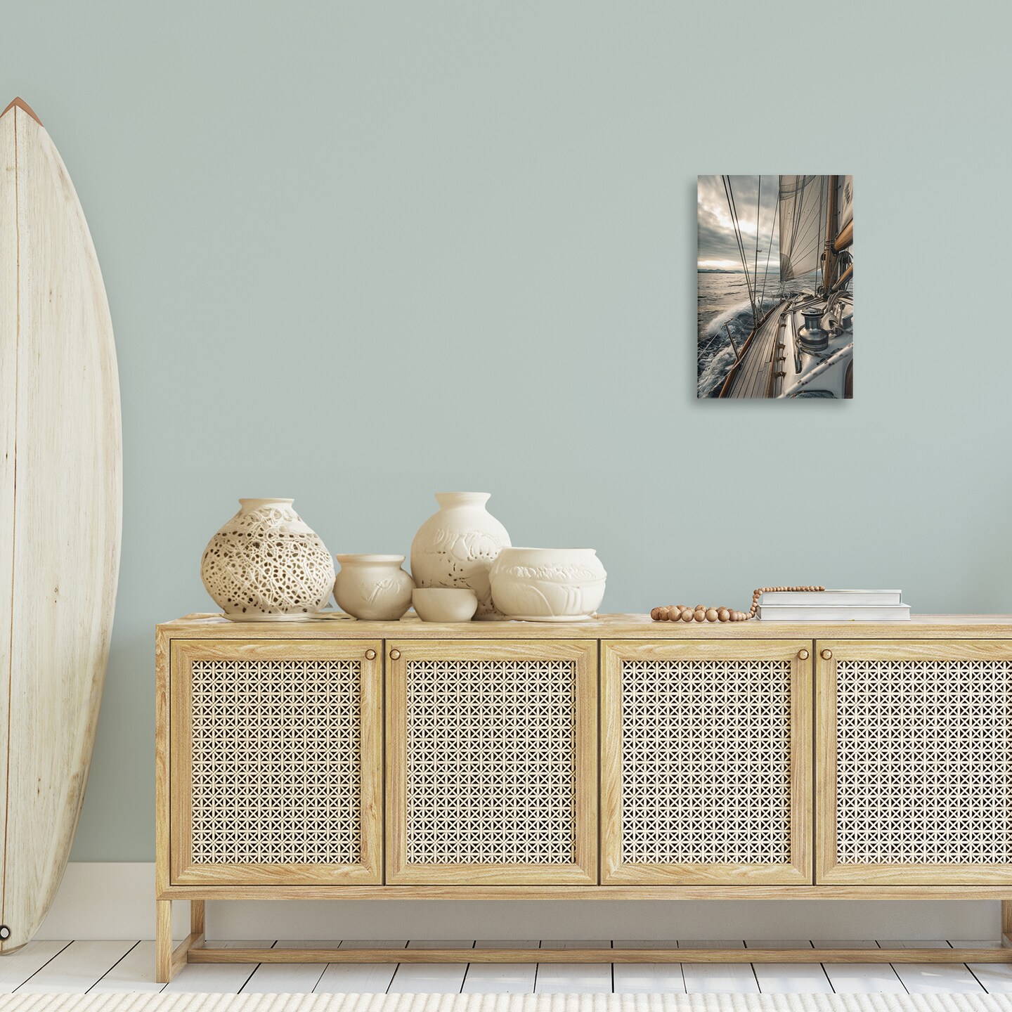 Stupell Industries Sailing Boat Wake Waves Canvas Wall Art Design by LSR Design Studio