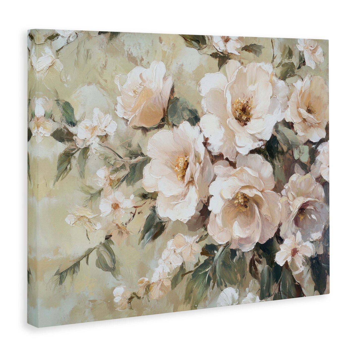 Stupell Industries Cream Dynamic Florals Canvas Wall Art Design by Petal Prints Design