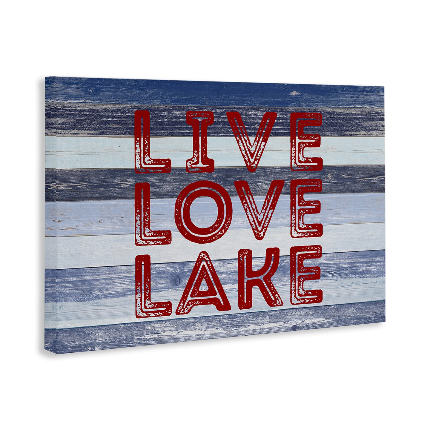 Stupell Industries Live Love Lake Striped Canvas Wall Art Design by Sd Graphics Studio
