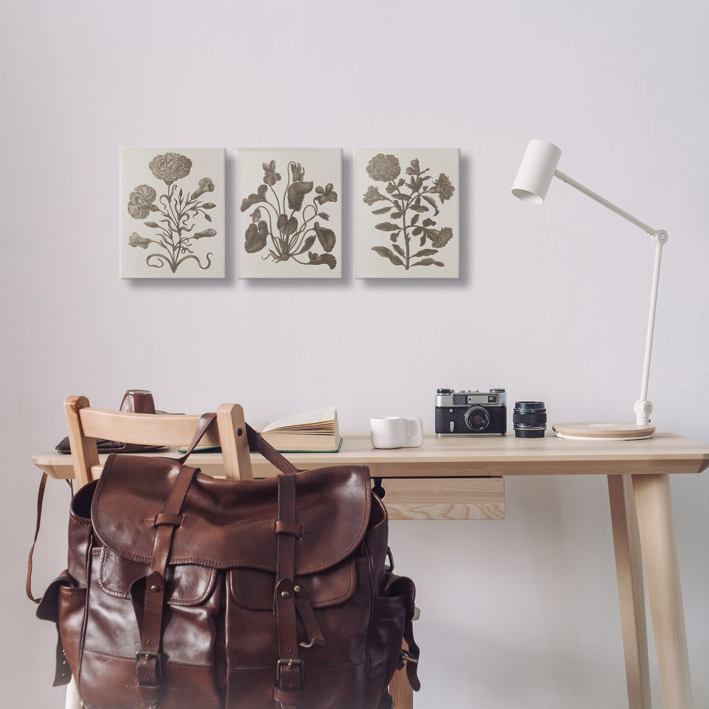 Stupell Industries Vintage Country Botanicals 3pc Canvas Wall Art Set Design by Lil' Rue