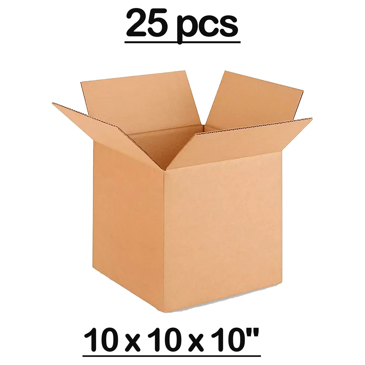 25 pcs Durable Corrugated Shipping Storage Box for Packaging 10 x 10 x 10 inch