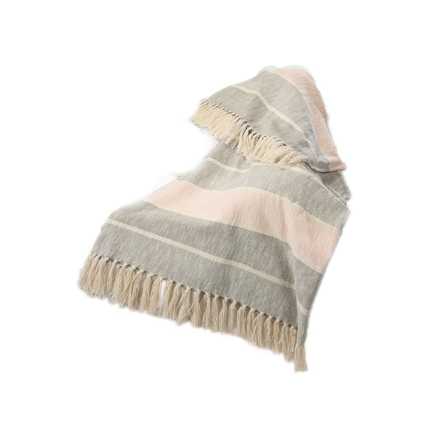 Edge Collections - 50" x 60" - Gray - Cozy Ombre Throw Blanket with Fringe for Warmth and Style - 1 Piece