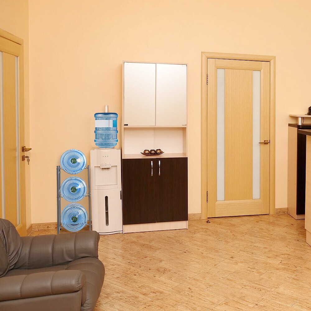 3 Tier 5 Gallon Water Jug Holder Water Bottle Storage Rack, Silver