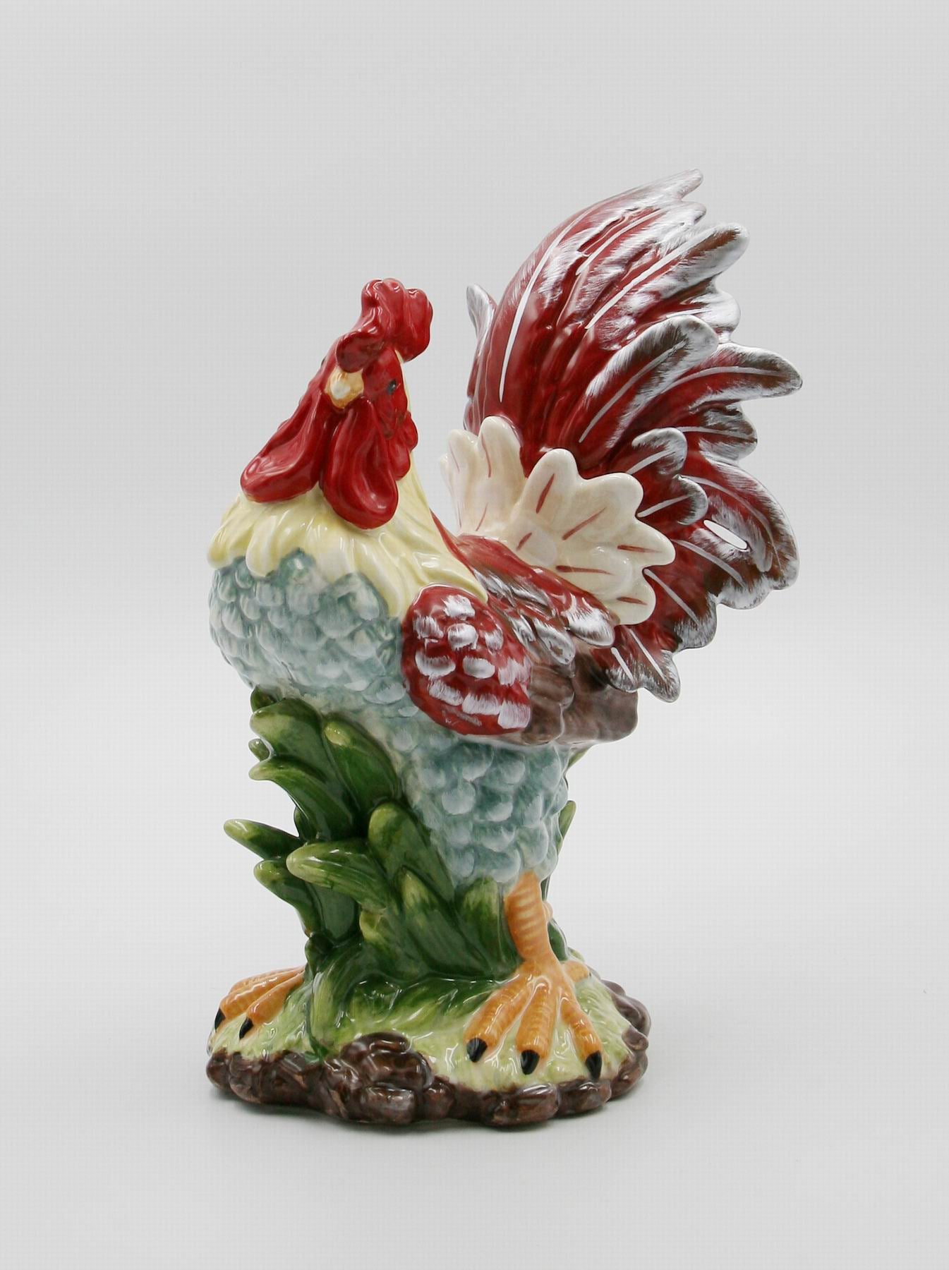 Ceramic Red Rooster Statue, Home D&#xE9;cor, Gift for Her, Gift for Mom, Kitchen D&#xE9;cor, Farmhouse D&#xE9;cor, Fall Decor
