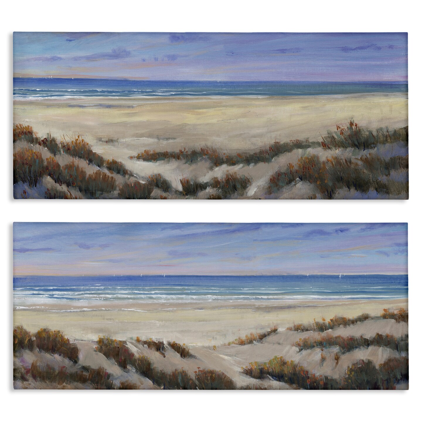 Stupell Industries Coastal Beach Terrain 2pc Canvas Wall Art Set Design ...