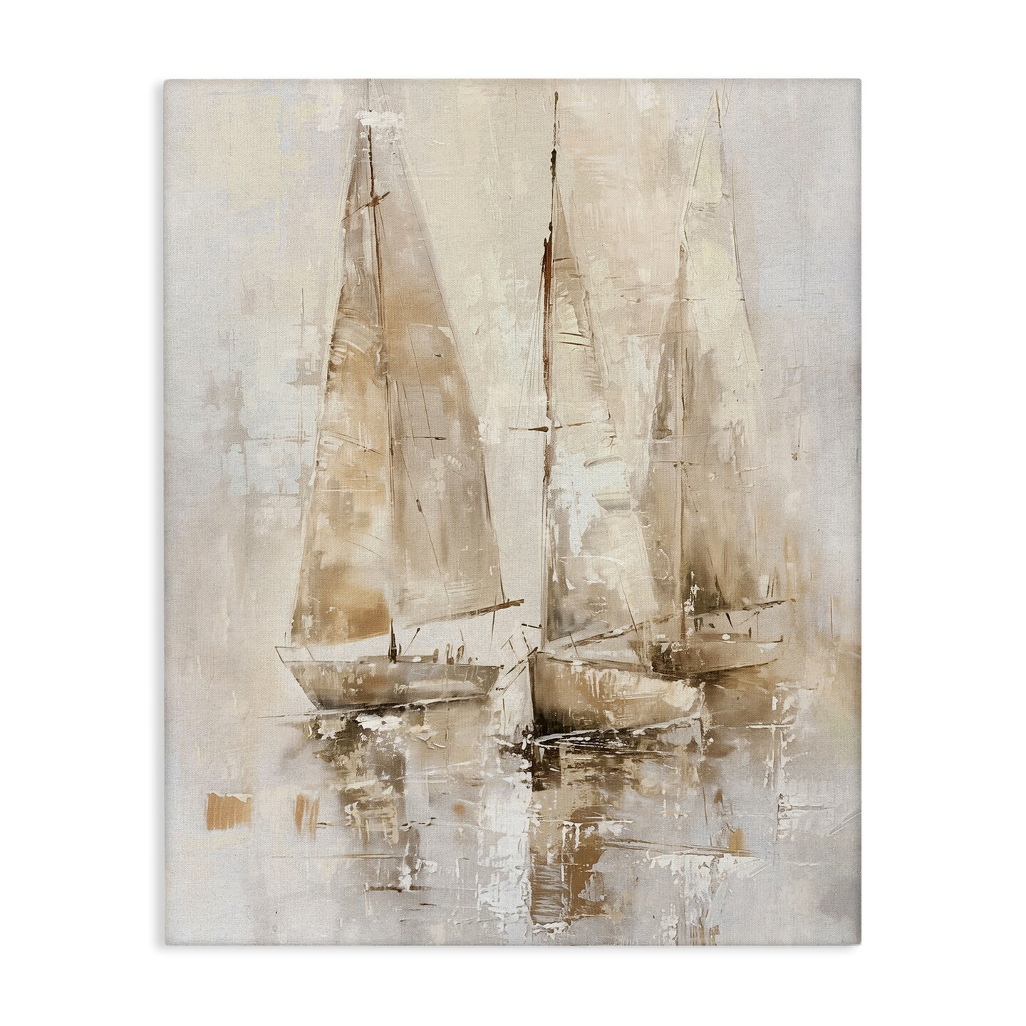 Stupell Industries Neutral Sailing on Sea Canvas Wall Art Design by Nina Blue