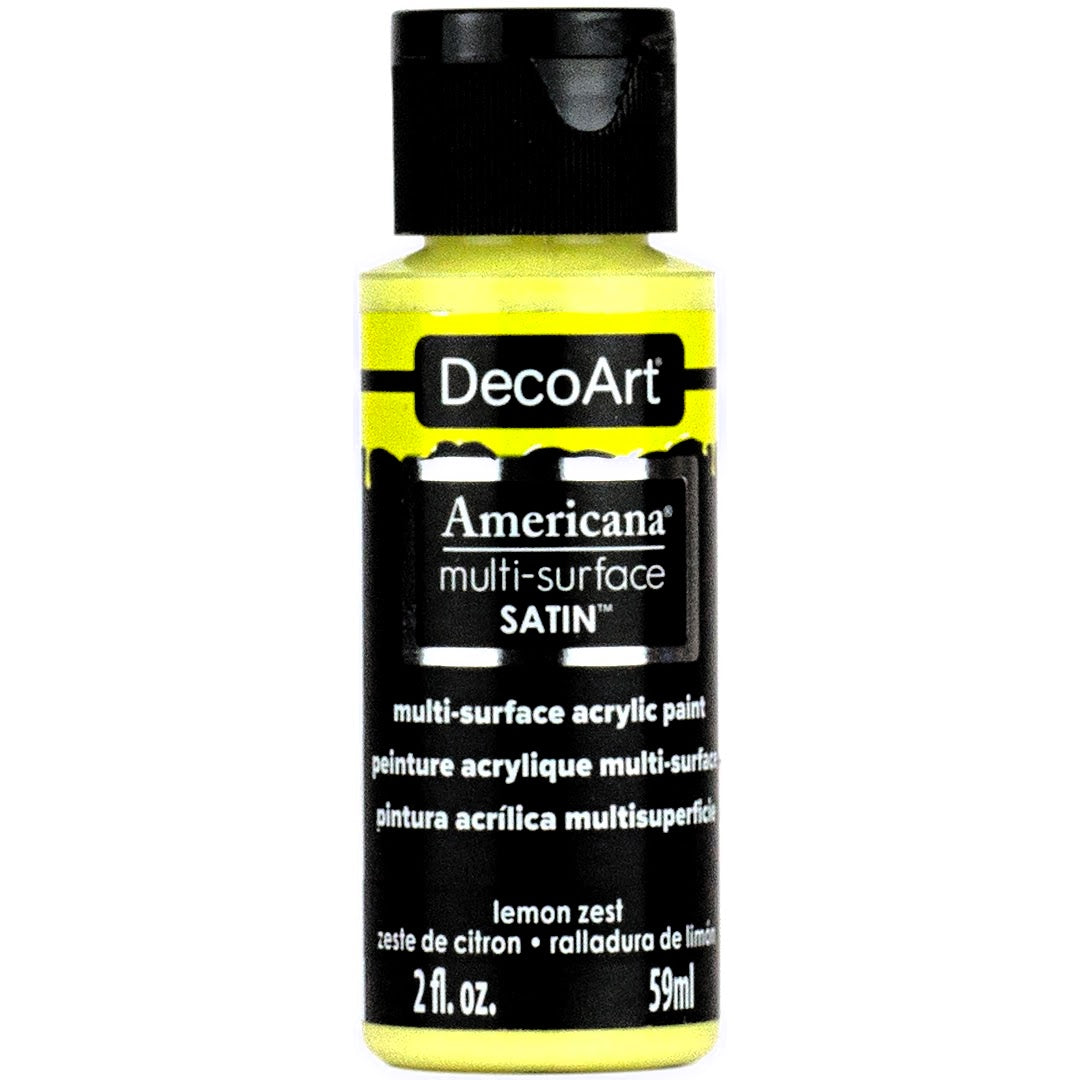 Americana Premium Multi-Surface Satin Finish Acrylics 2oz -for Wood, Metal, Glass, Ceramics, Fabric, Paper, Terra Cotta, Most Plastics and More