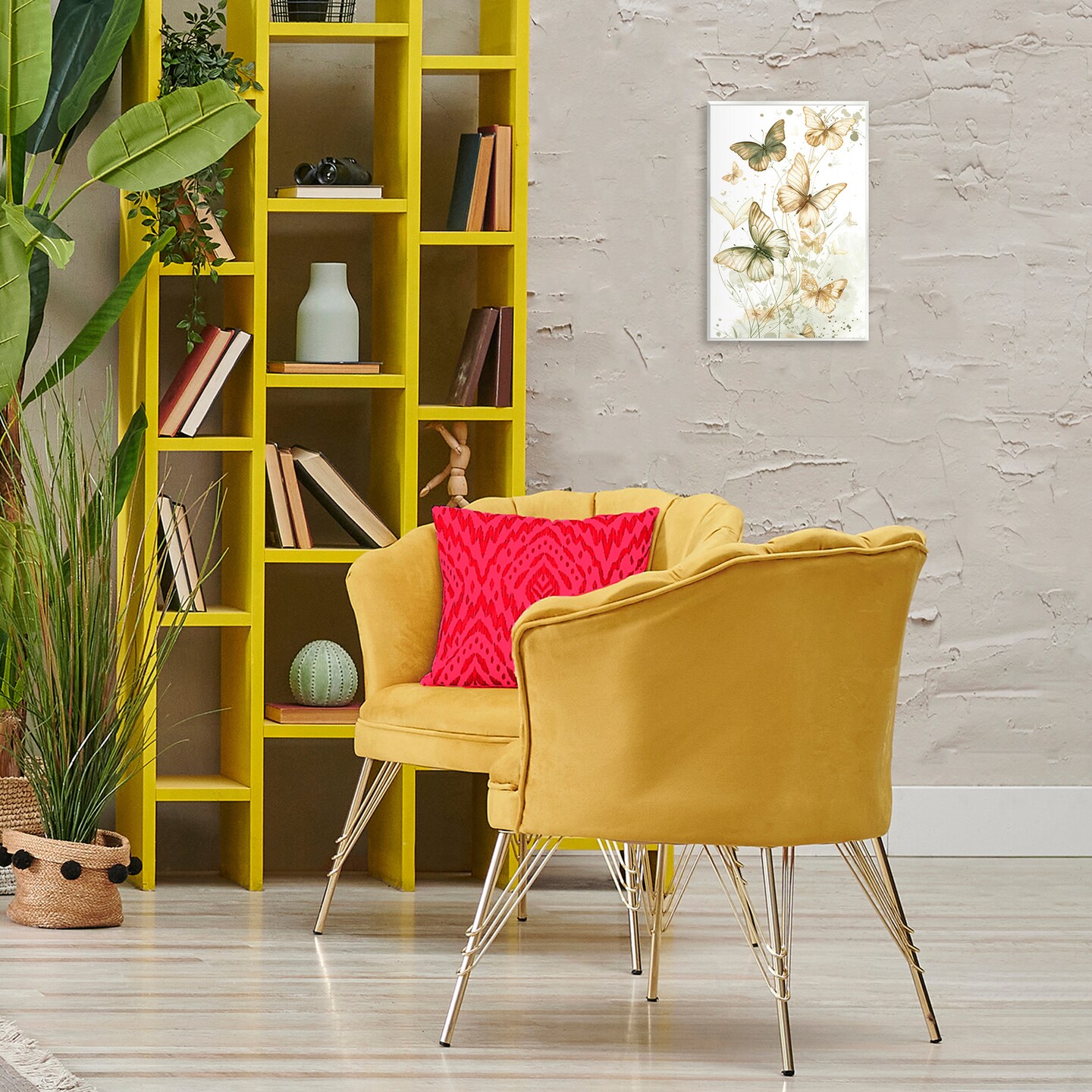 Stupell Industries Neutral Watercolor Butterflies Wall Plaque Art Design by LSR Design Studio