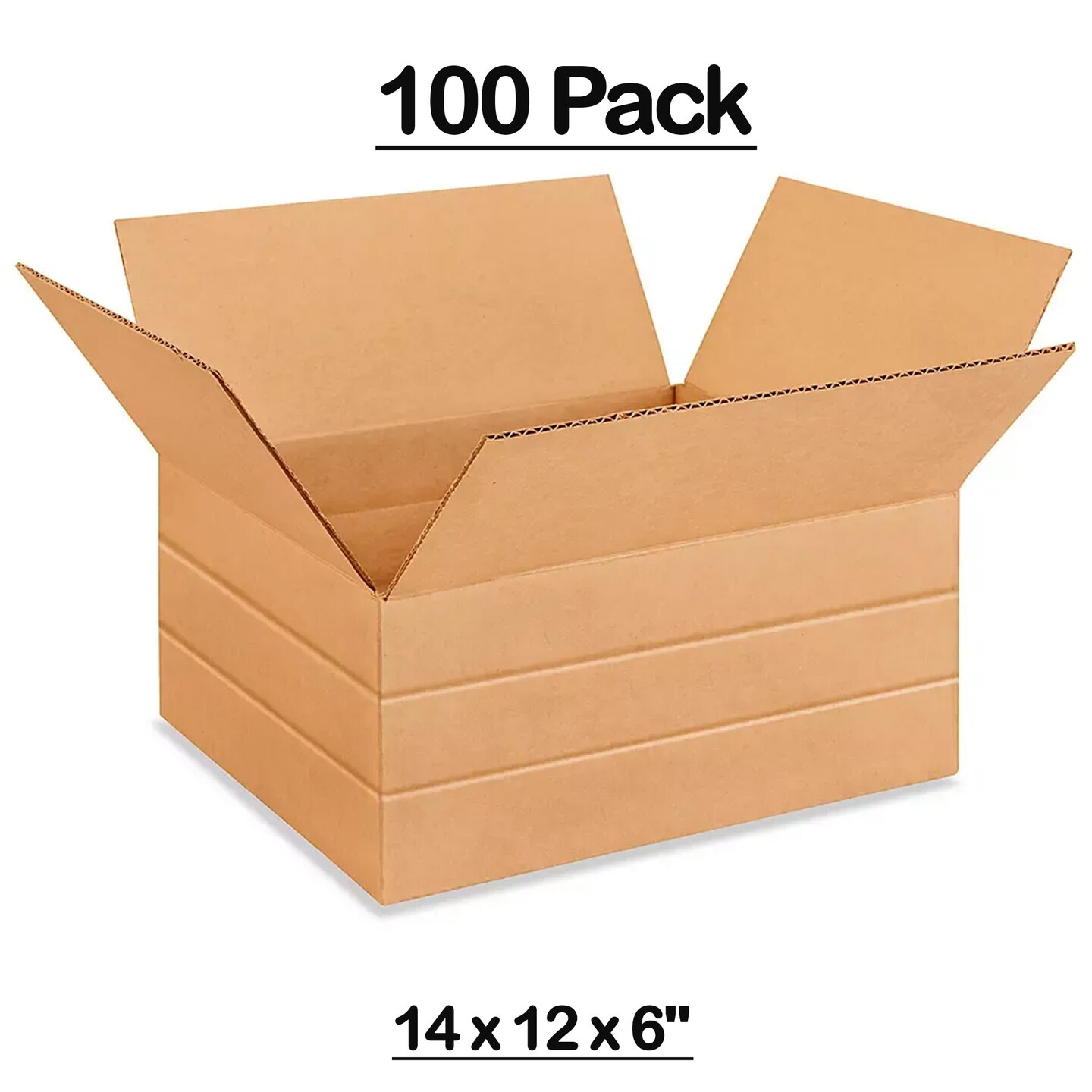 100 Pack Heavy Duty Multi Depth Corrugated Boxes for Packing Shipping ...