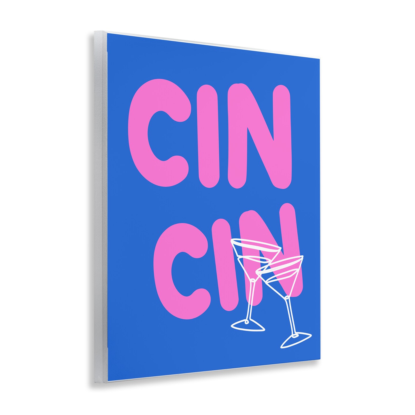 Stupell Industries Cin Cin Cheers Glasses Wall Plaque Art Design by House of Lulu