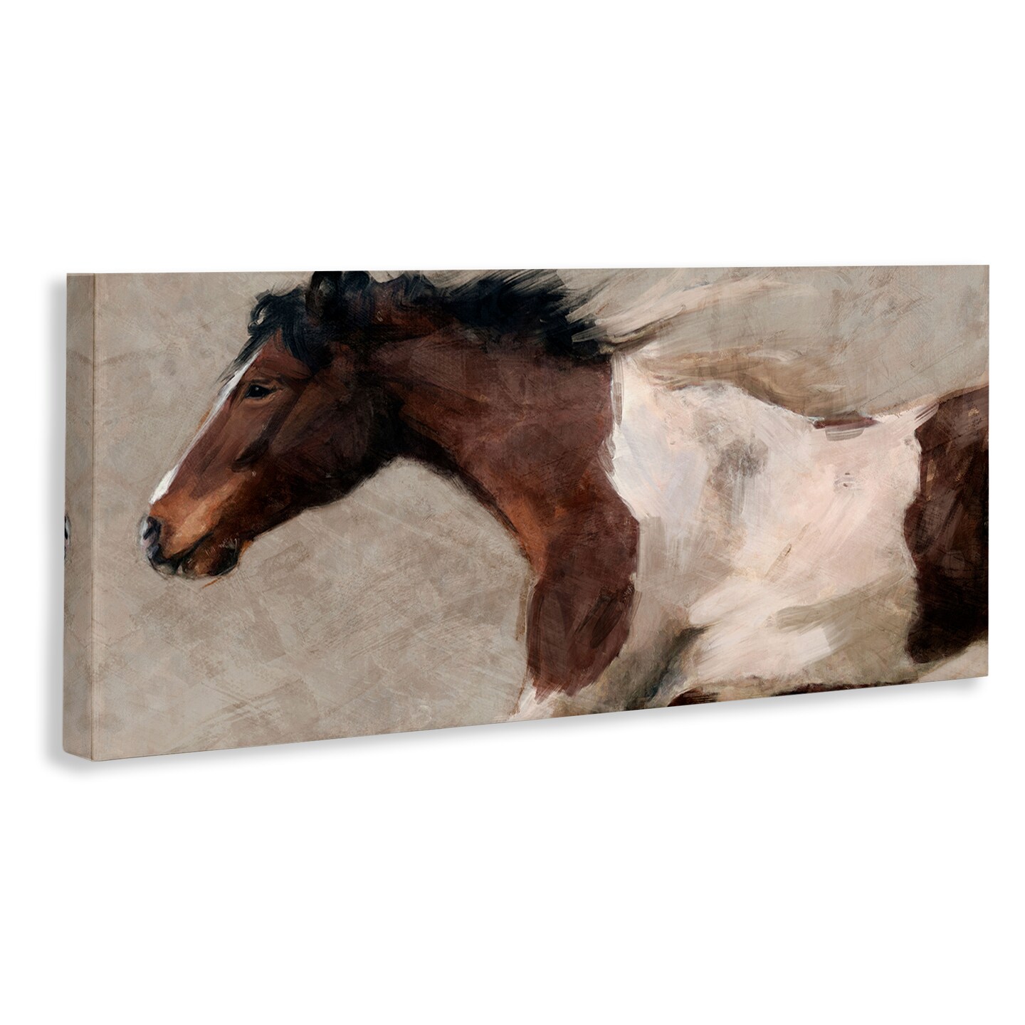 Stupell Industries Dashing Brown Horse Canvas Wall Art Design by Nina Blue