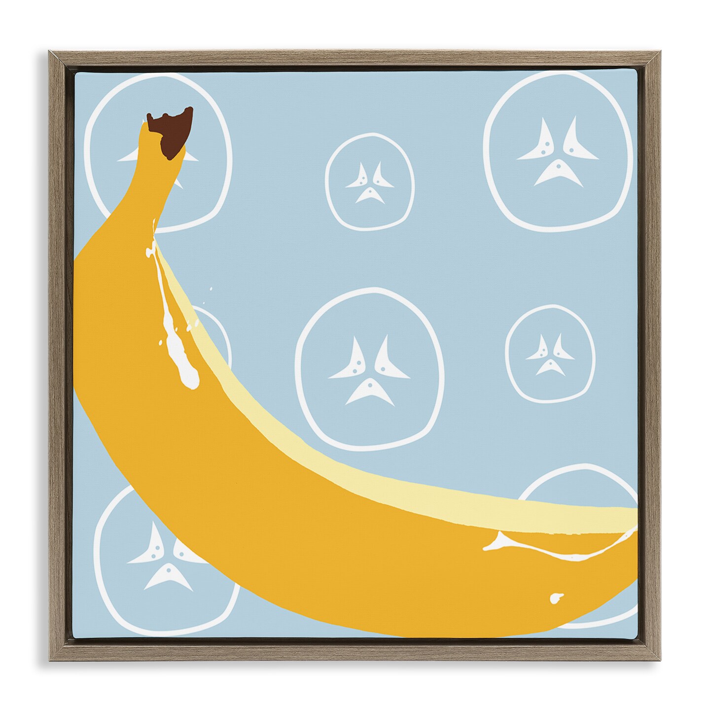 Stupell Industries Bright Banana Fruit Floater Framed Canvas Wall Art Design by Daniela Santiago