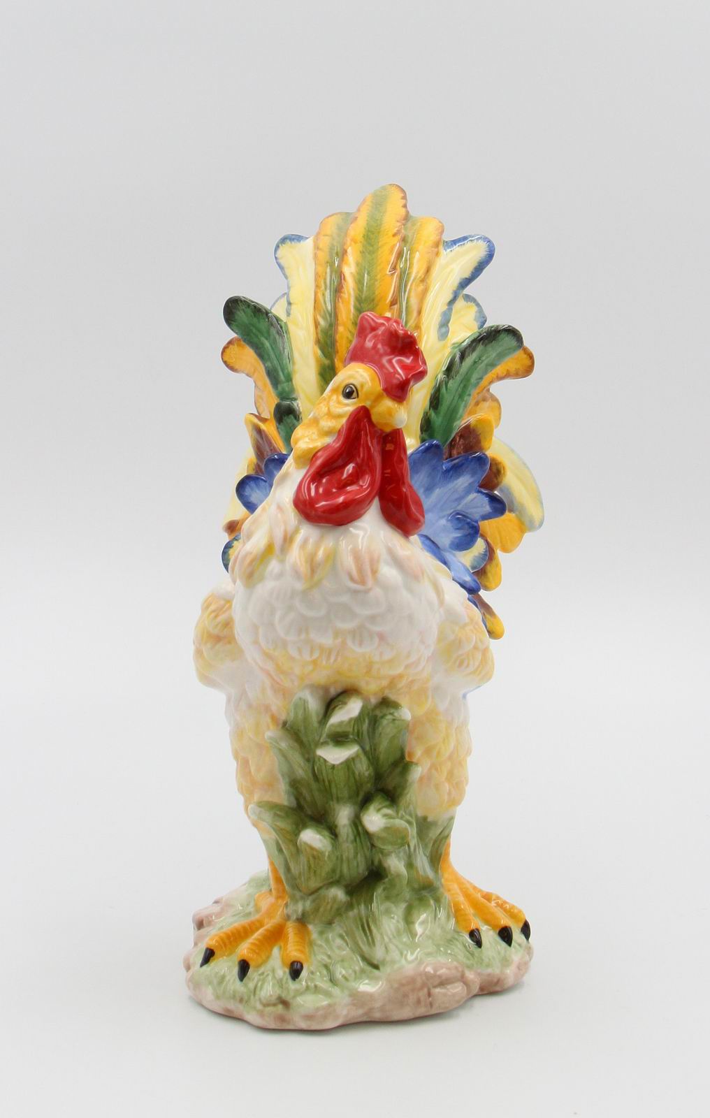 Ceramic Blue Rooster Figurine, Home D&#xE9;cor, Gift for Her, Gift for Mom, Kitchen D&#xE9;cor, Farmhouse D&#xE9;cor, Fall Decor
