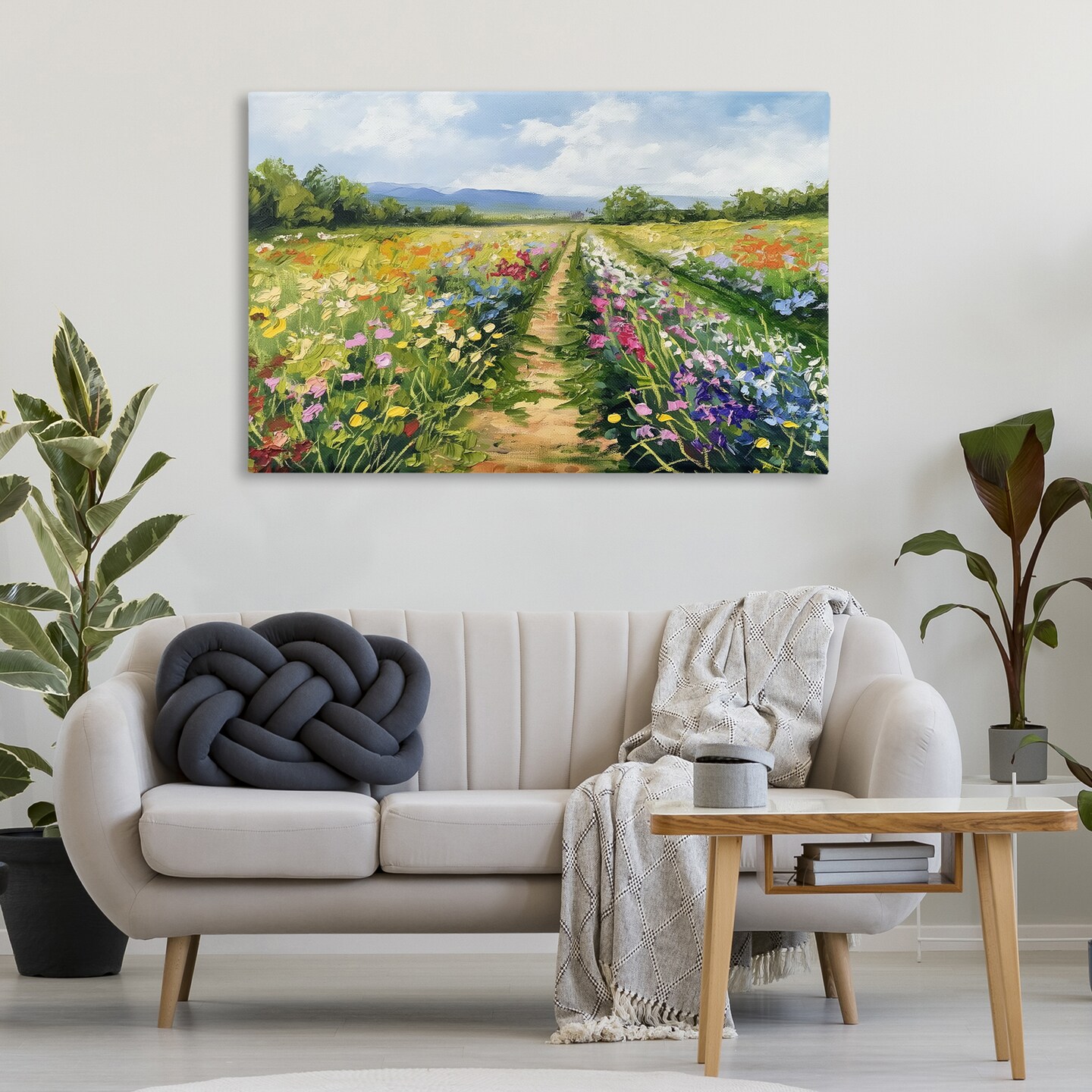Stupell Industries Bright Hued Wildflower Path Canvas Wall Art Design by LSR Design Studio
