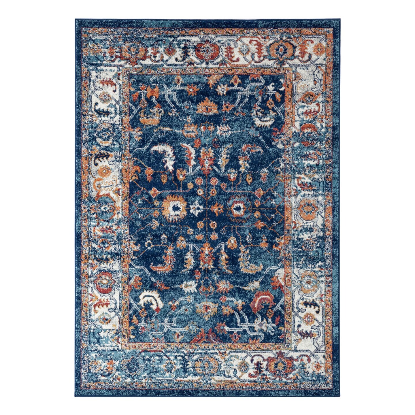 Edge Collections - 2' X 3' - Blue - Floral Area Rug for Stylish Home Décor - 1 Piece