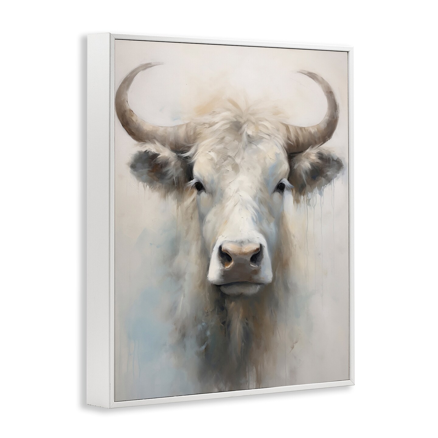 Stupell Industries Centered White Cattle Framed Giclee Wall Art Design by Arlington Prints