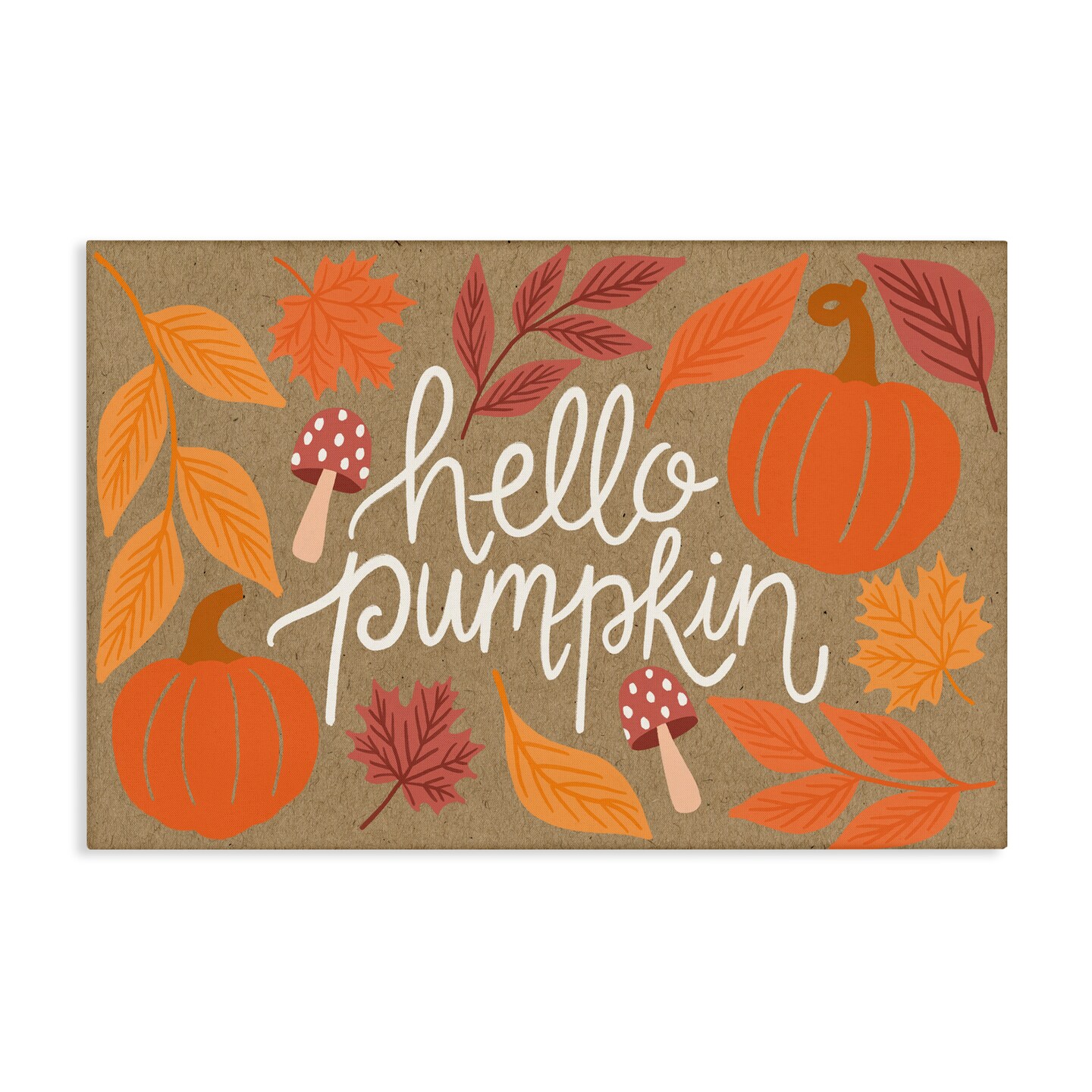 Stupell Industries Rustic Hello Pumpkin Canvas Wall Art Design by Taylor Shannon Designs