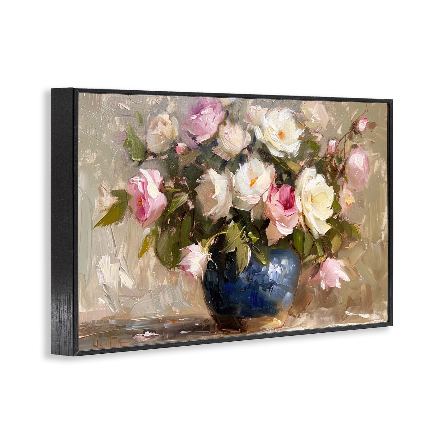 Stupell Industries Painterly Vase of Roses Framed Giclee Wall Art Design by LSR Design Studio