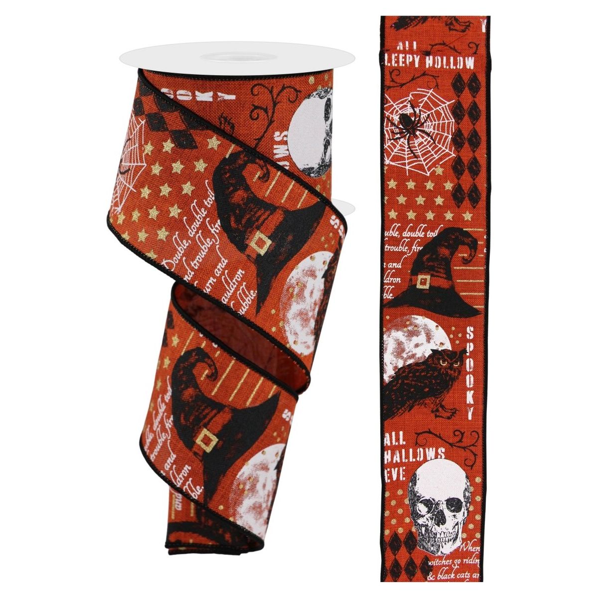 2.5&#x22; Vintage Halloween Ribbon: Orange (10 Yards)