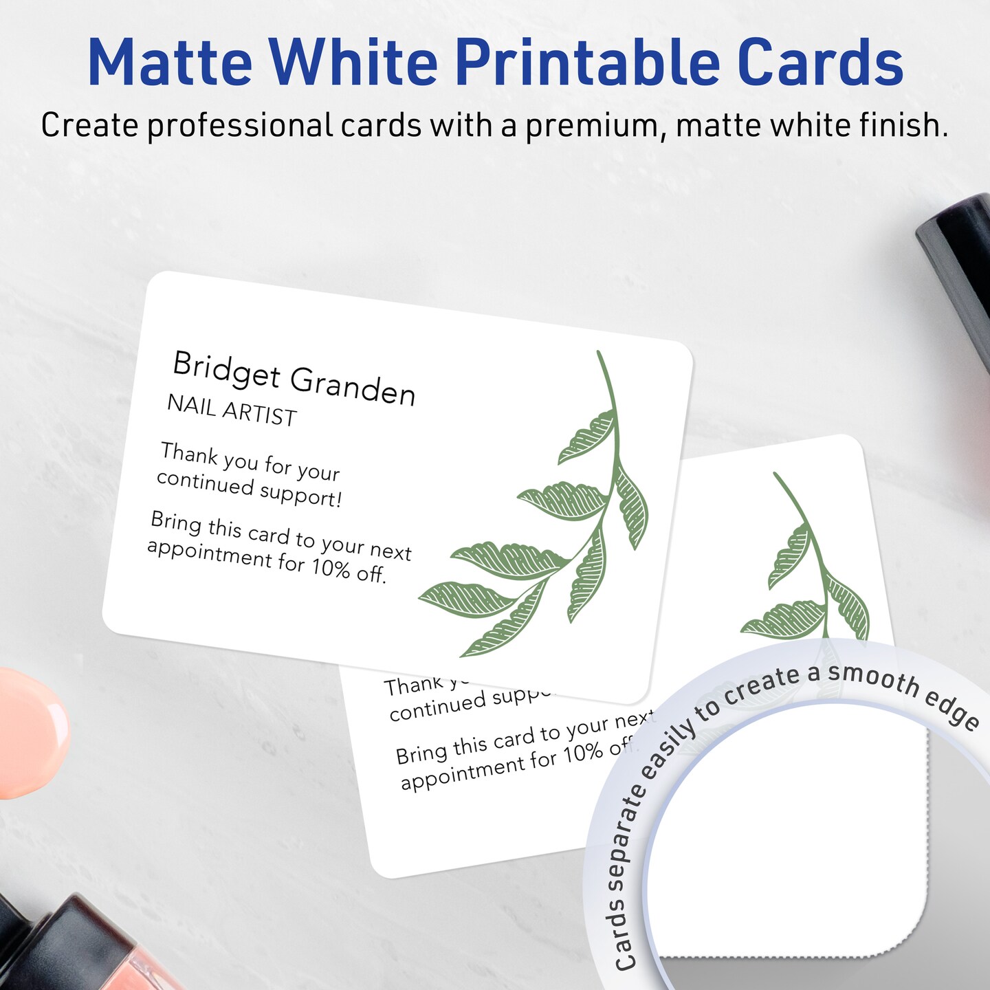 Avery Matte White Index Cards, 3" x 5" Rectangle Rounded Corners