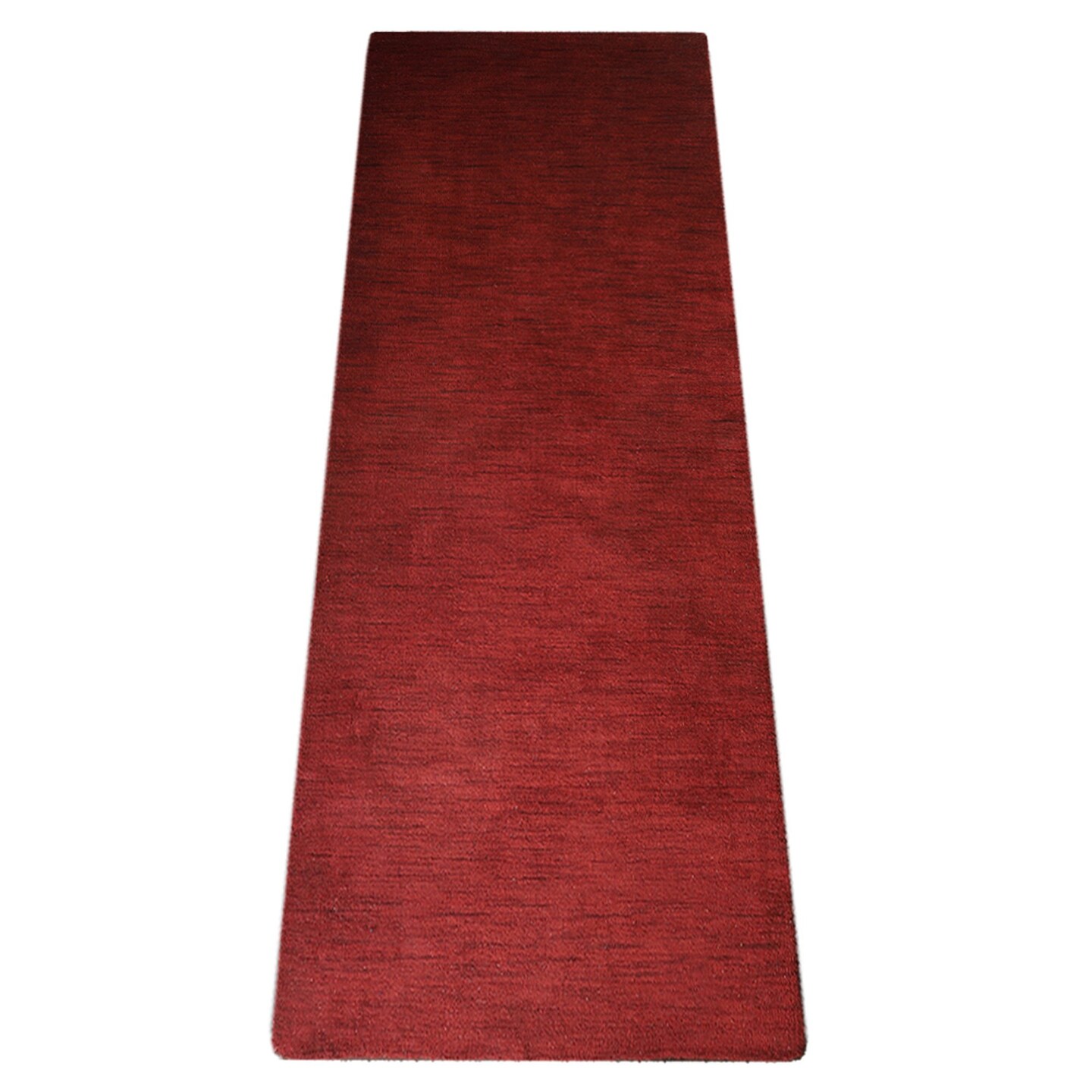 Edge Collections - 2'6'' x 12' - Red - Elegant Hand-Knotted Wool Runner Rug - 1 Piece