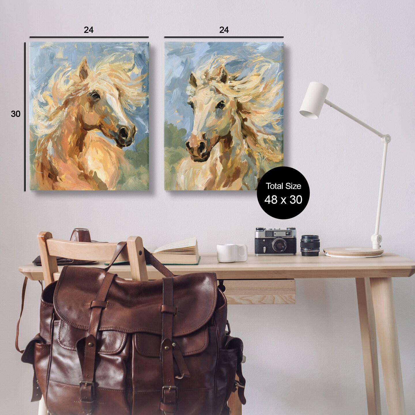 Stupell Industries Windblown Manes Horses 2pc Canvas Wall Art Set Design by Victoria Barnes