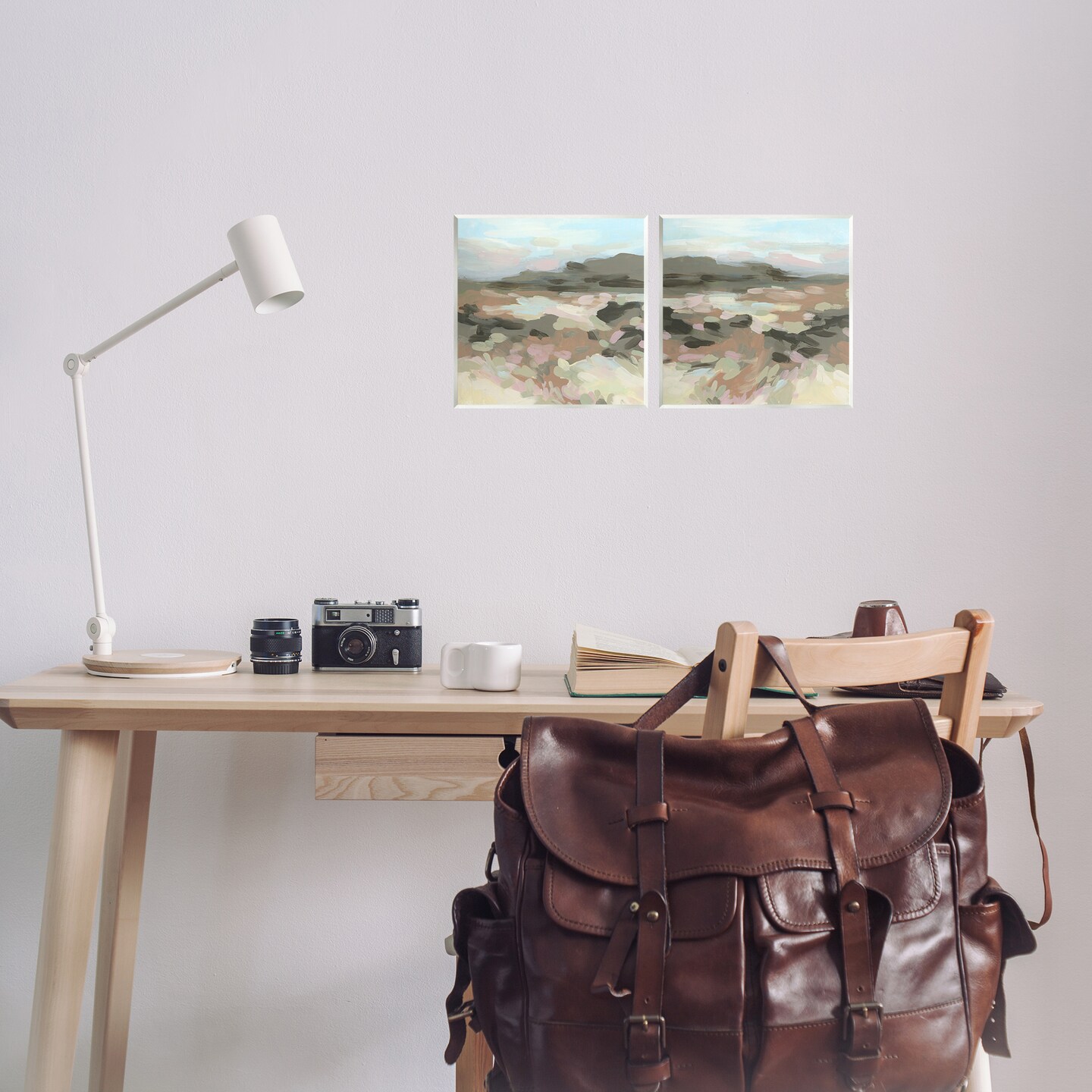 Stupell Industries Desert Impression Abstraction 2pc Wall Plaque Art Set Design by June Erica Vess