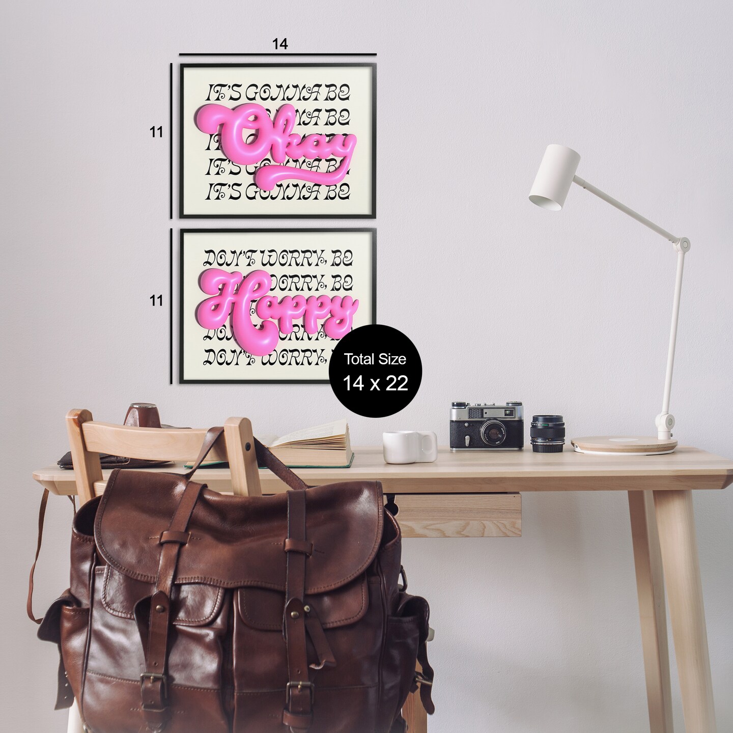 Stupell Industries Uplifting Bubble Phrases 2pc Framed Giclee Wall Art Set Design by Victoria Barnes