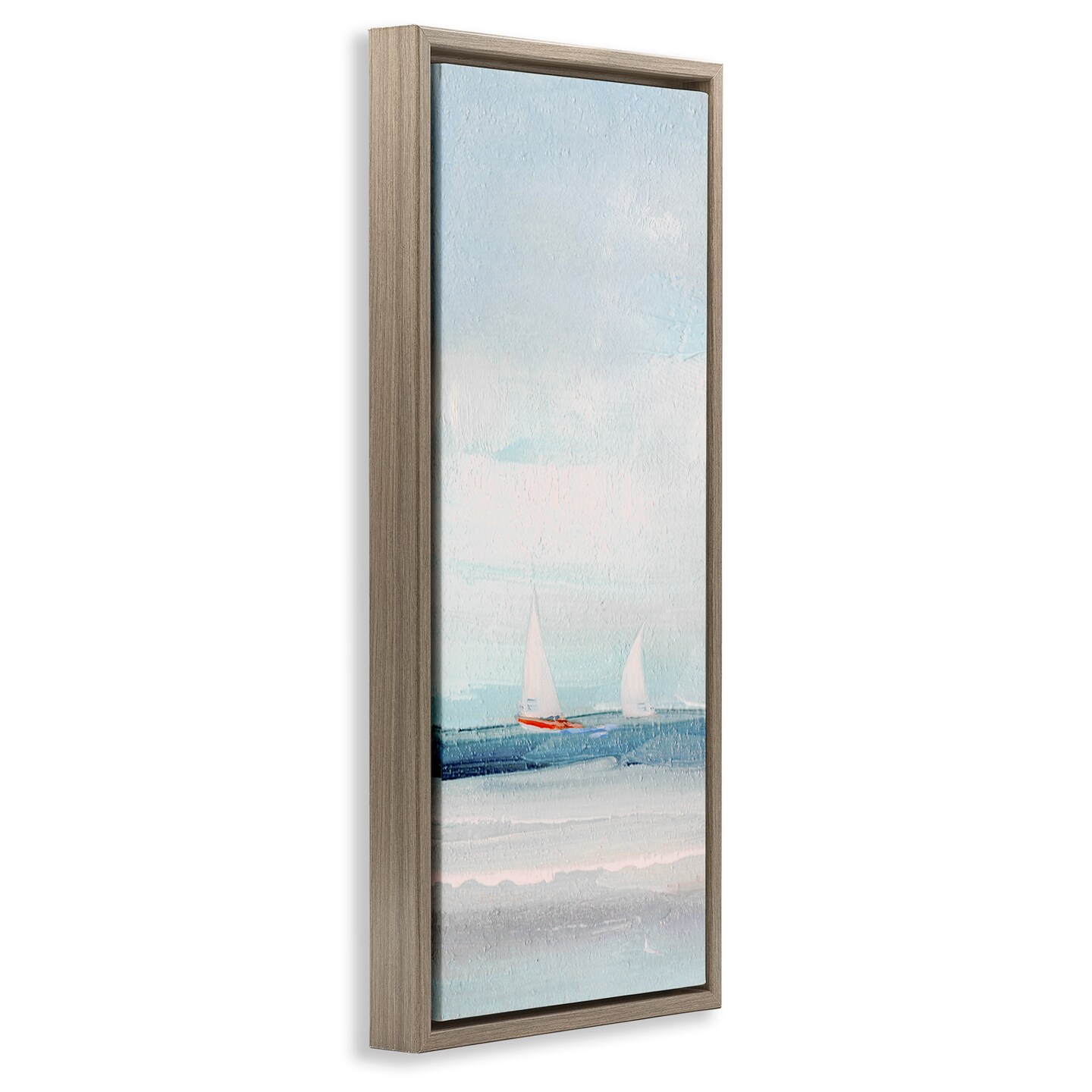 Stupell Industries Sailboat Pair Floating Floater Framed Canvas Wall Art Design by Sally Swatland